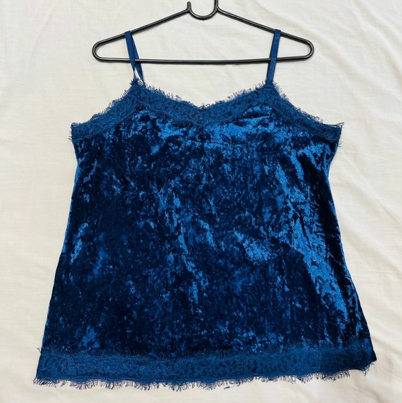 Blue velvet camisole - Picture 3 of 10